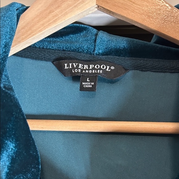 SET Liverpool Los Angeles Dark Teal Relaxed Fit Velvet Tracksuit - Picture 3 of 11